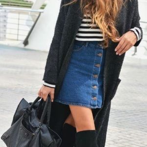Zara Denim Button Skirt
